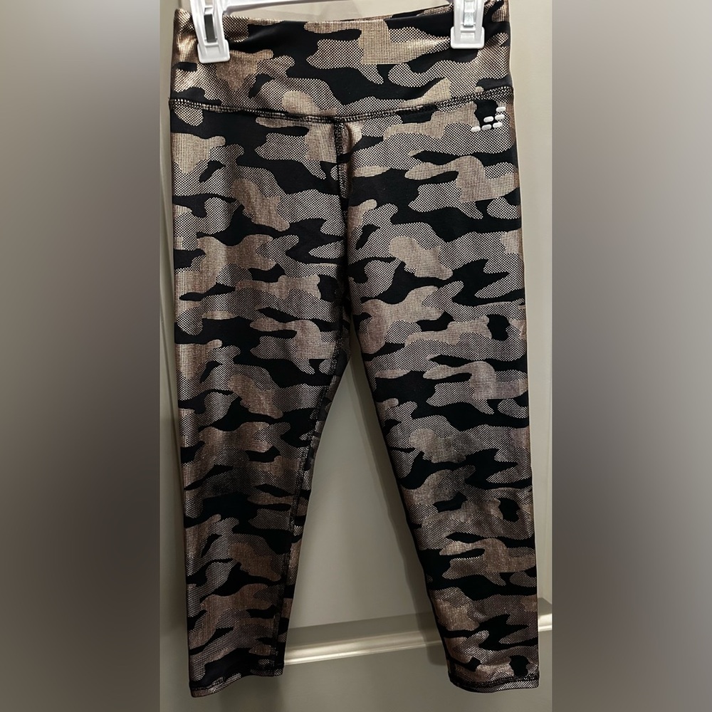 BCG Girls’ Size M (8-10) Gold/Black Leggings Pre-owned